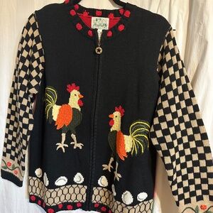 NWOT Quacker Factory Rooster/Farm Theme Sweater
